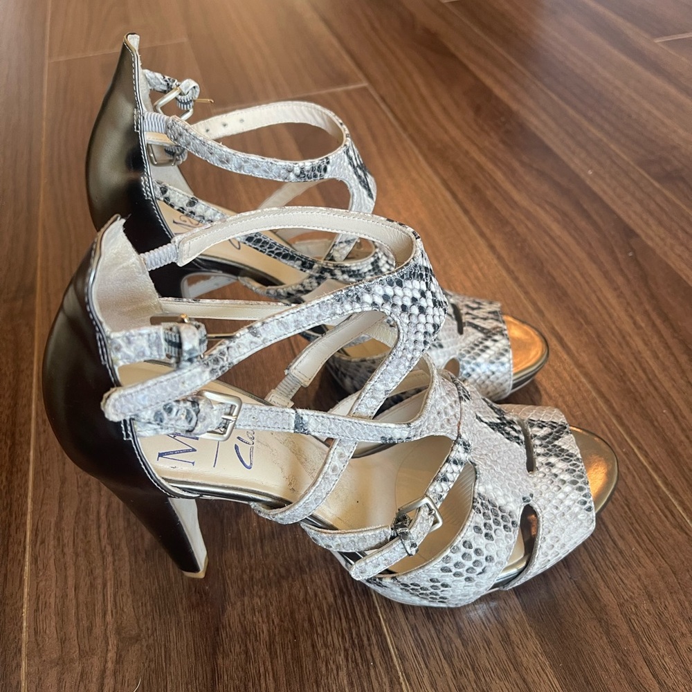 Elegant Snakeskin Strappy Heels